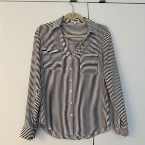 Express Black and White Button Down Shirt